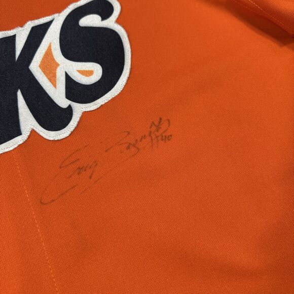 Wilmington Blue Rocks Baseball Jersey USA Signed #40 Orange RARE COLOR Size 48 - Picture 6 of 12